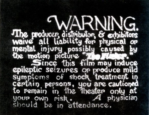 "The Flicker" de Tony Conrad-Advertencia para el espectador